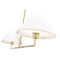 Z-Lite Leila Chandelier, 2-Light, 12 In.W x 42 In.L x 9.5 In.H, Luxe Gold/White Linen 744-42L-LG - alternate 2